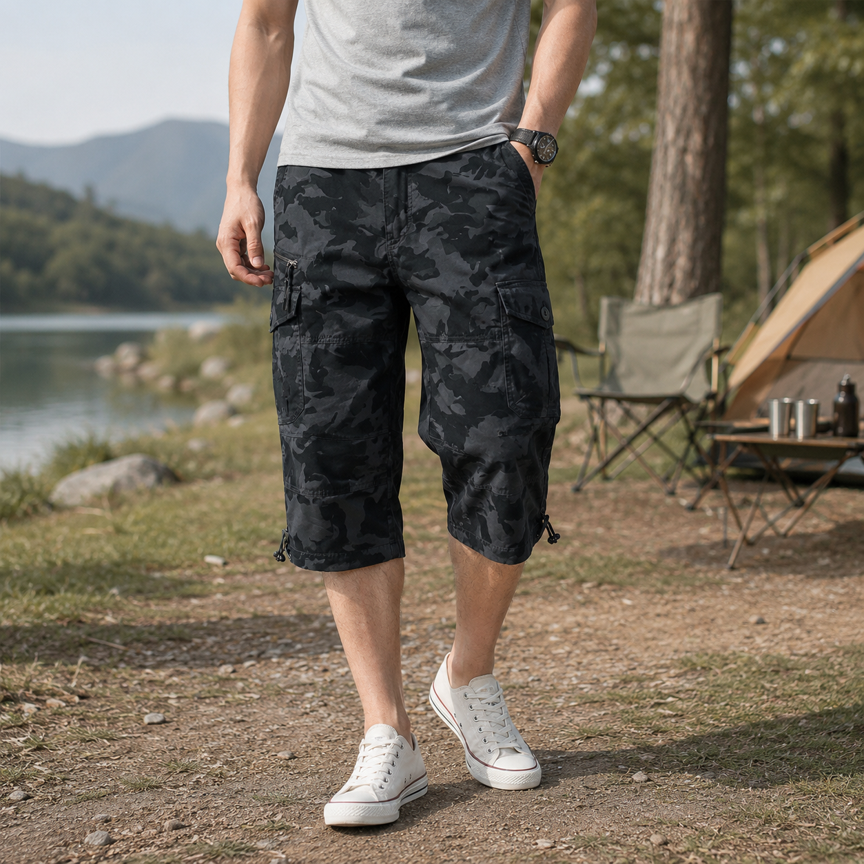 Nordspur | Kortivar Lange Cargo-Shorts
