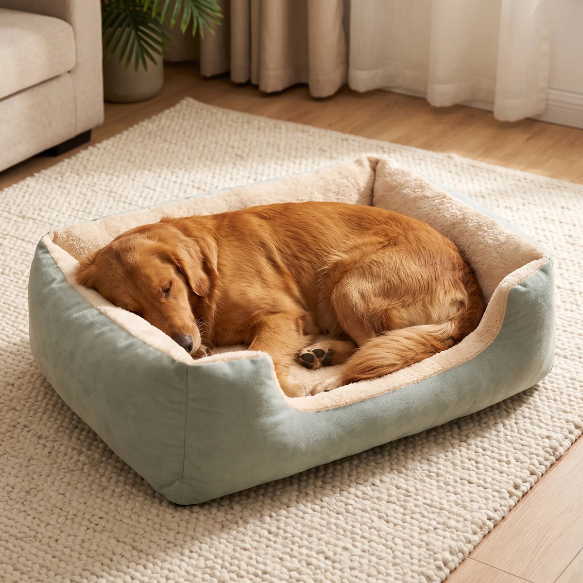 Nordspur | Kuschelvo Eckiges Hundebett Mit Hohem Rand