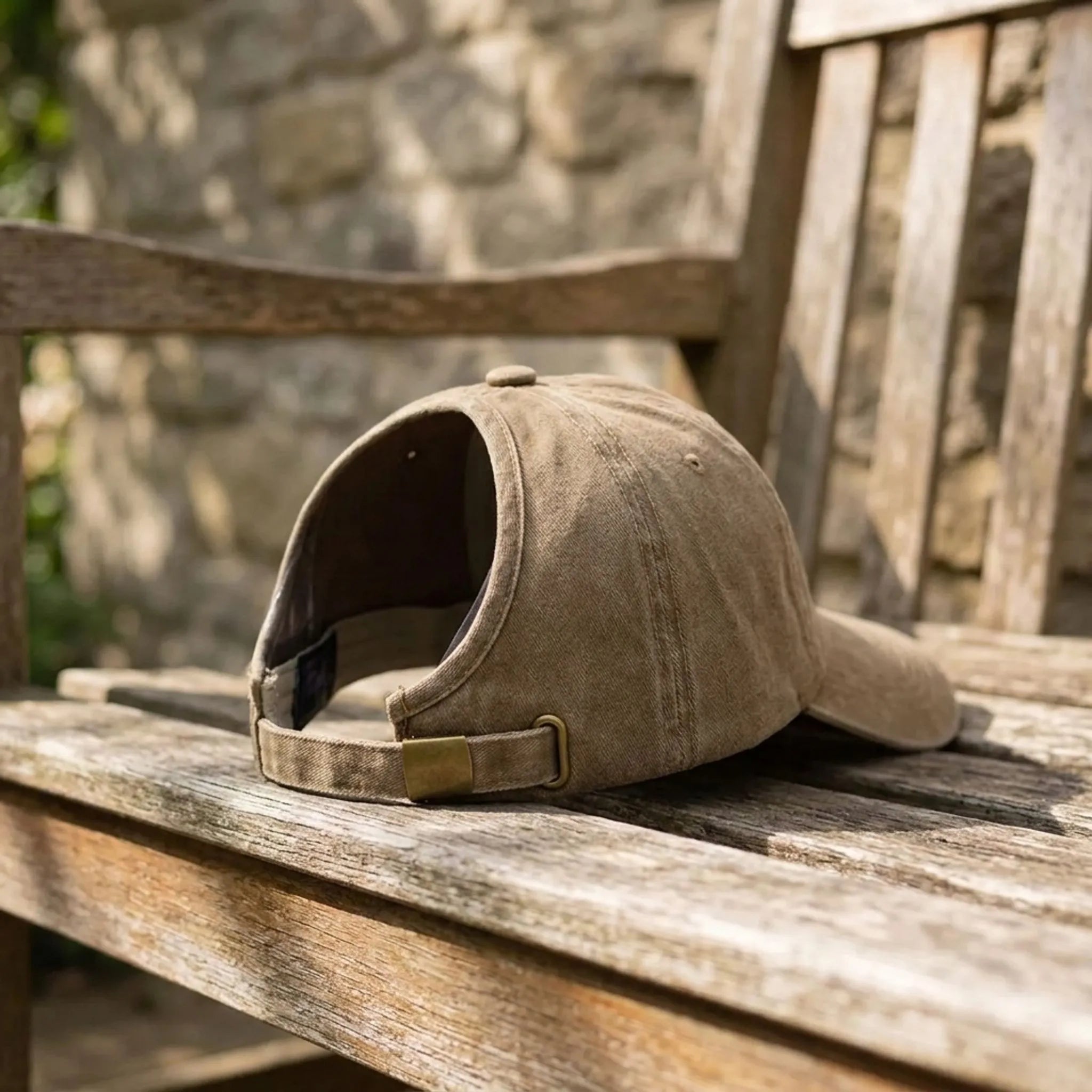 Rückenfrei Baseball-Kappe Pferdeschwanz Hochsteckfrisur Vintage-Washed
