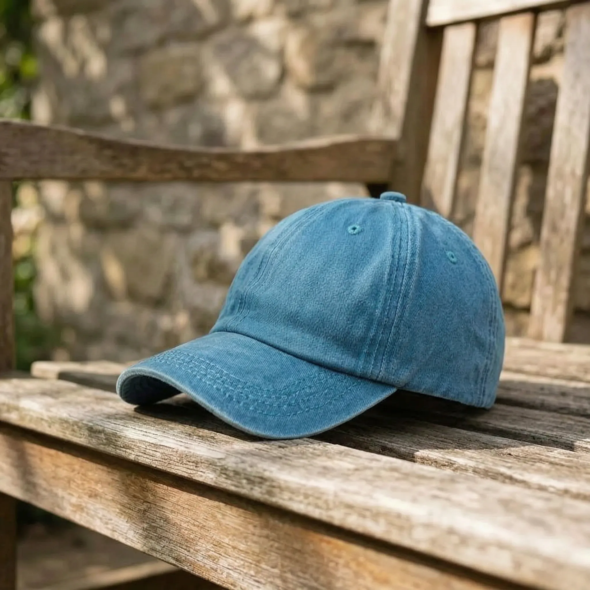 Rückenfrei Baseball-Kappe Pferdeschwanz Hochsteckfrisur Vintage-Washed