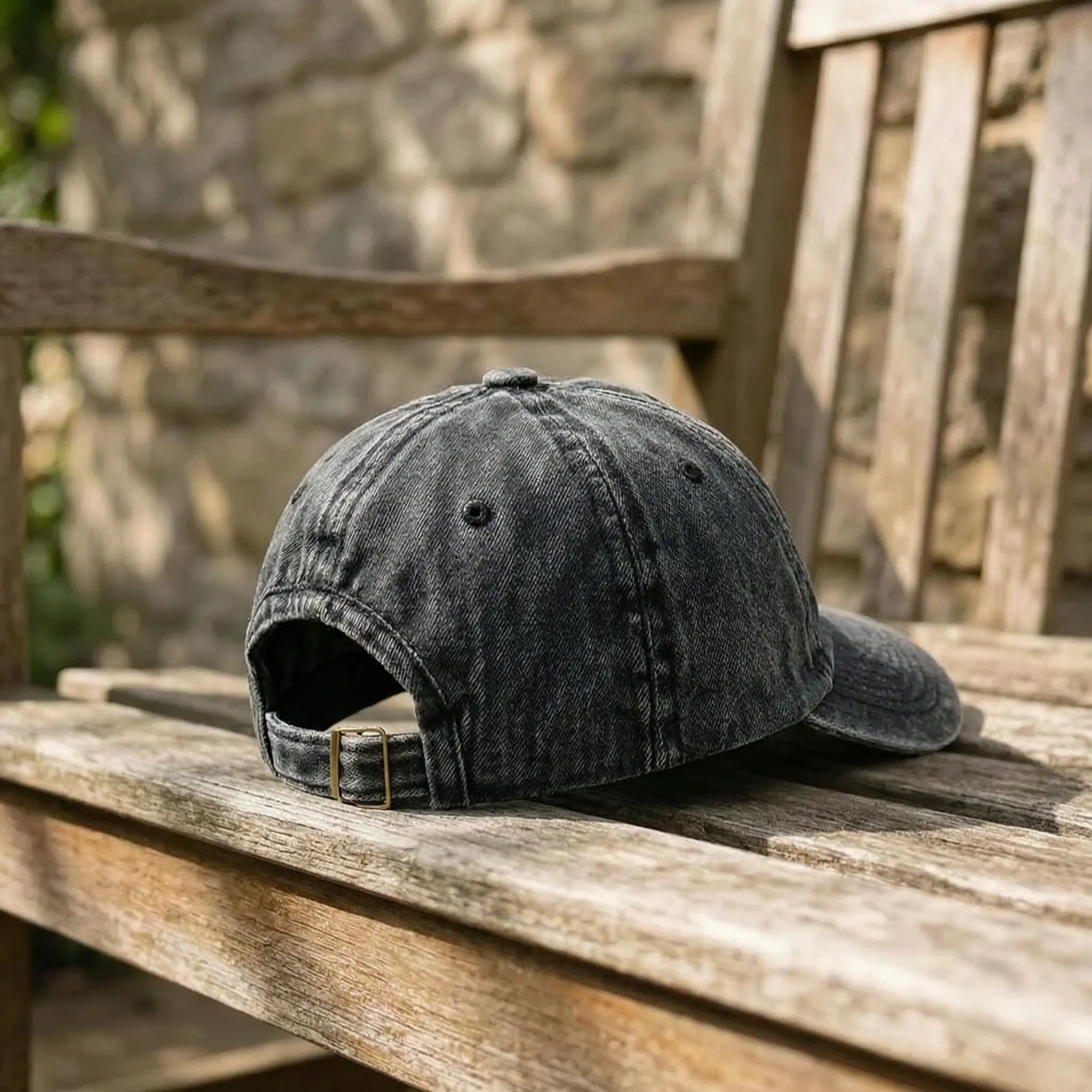 Rückenfrei Baseball-Kappe Pferdeschwanz Hochsteckfrisur Vintage-Washed