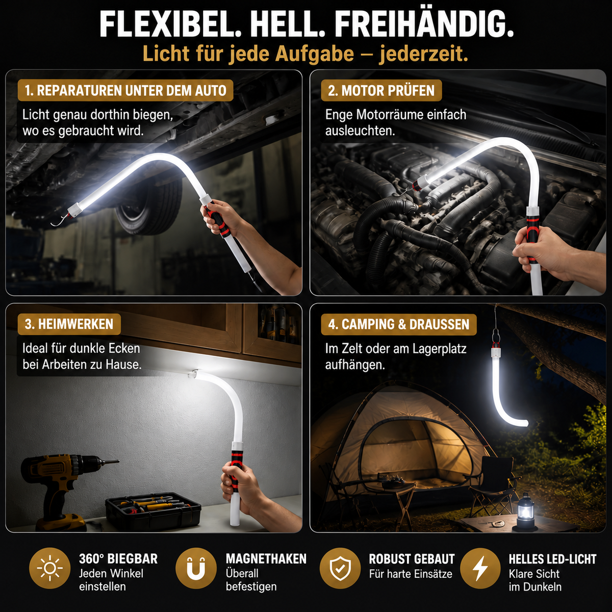 Nordspur | LED Biegbare Arbeitslampe