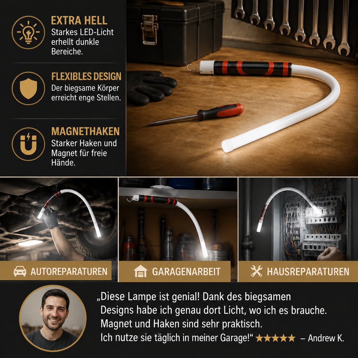 Nordspur | LED Biegbare Arbeitslampe