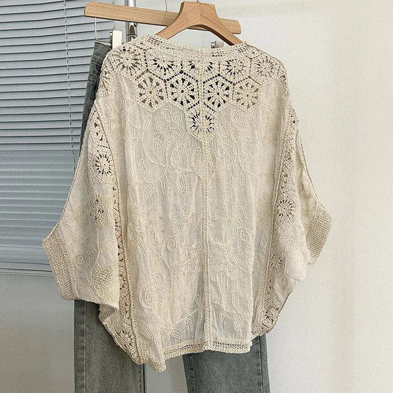 Nordspur | Lacoria Boho Crochet Button Up Cardigan