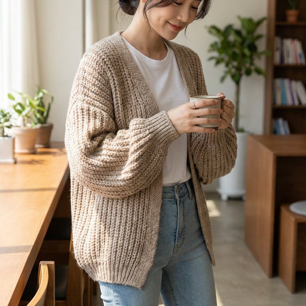 Nordspur | Lantriva Oversized Lantern Sleeve Cardigan