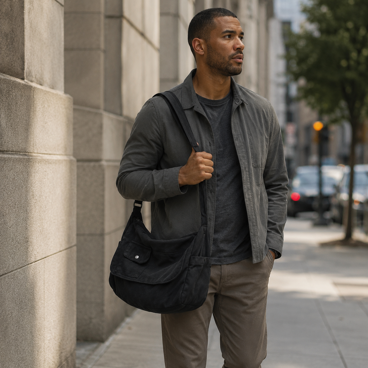 Nordspur | Große Canvas Messenger Tasche