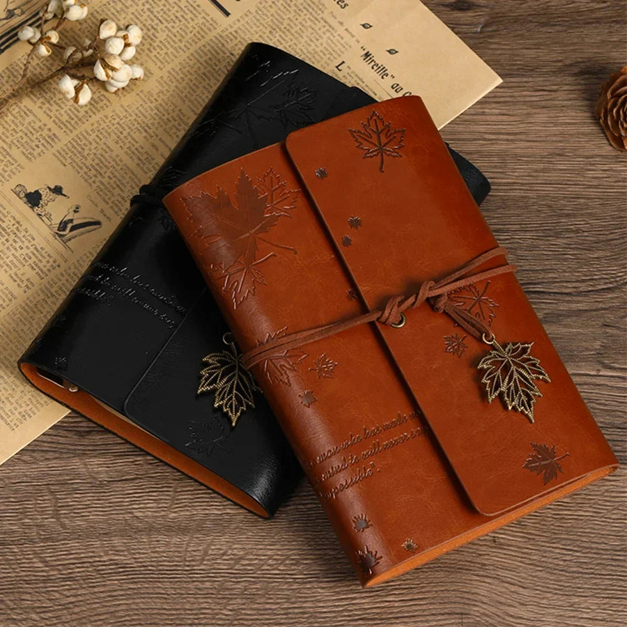 Vintage Wickeljournal nostalgisches Blattdesign Kraftpapierseiten