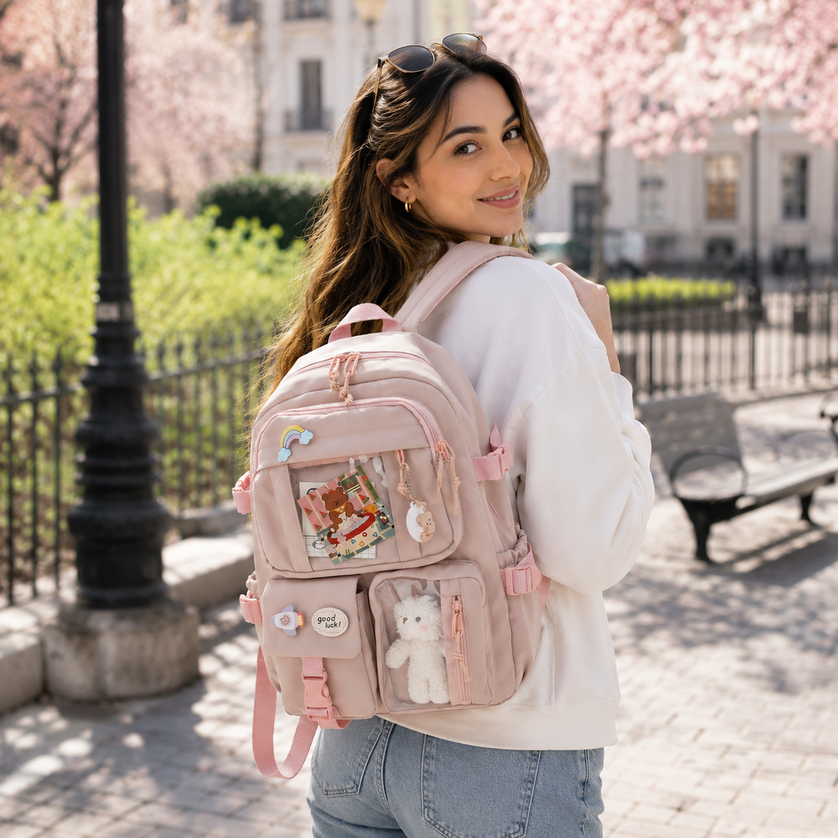 Nordspur | Lilacory Preppy-Stil Schüler-Rucksack