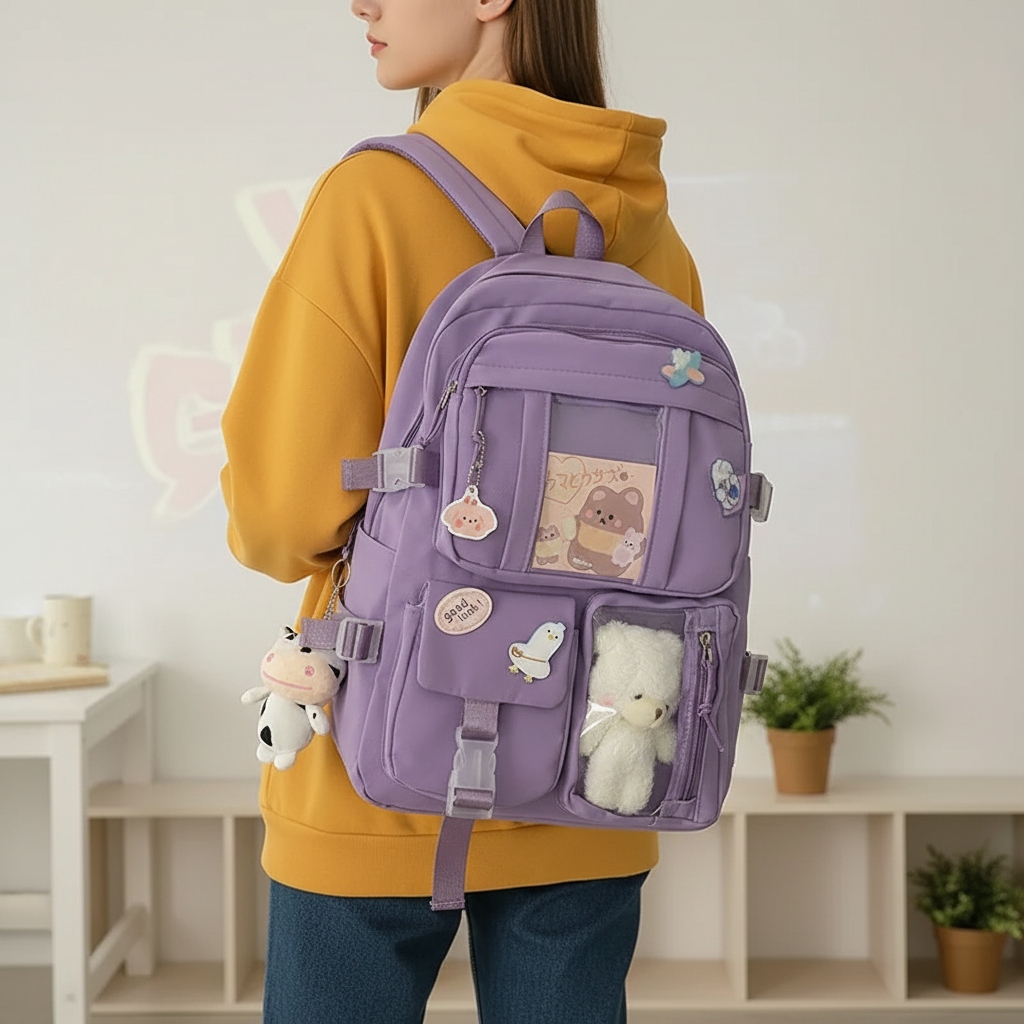 Schulrucksack mit gepolstertem Laptop-Fach und Organisationstaschen