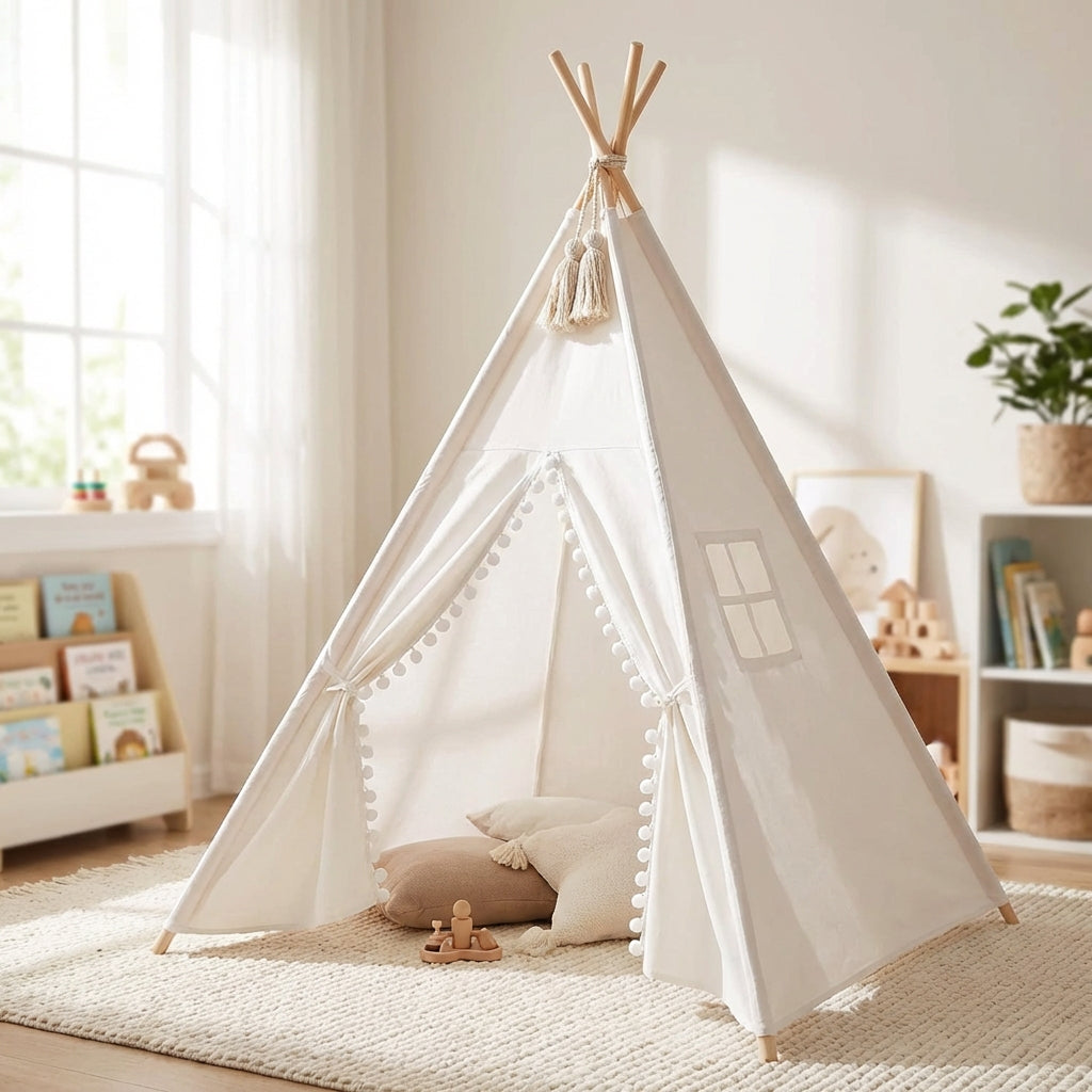 Kinder Tipi Zelt Indoor Spielhaus aus Stoff für Kleinkinder
