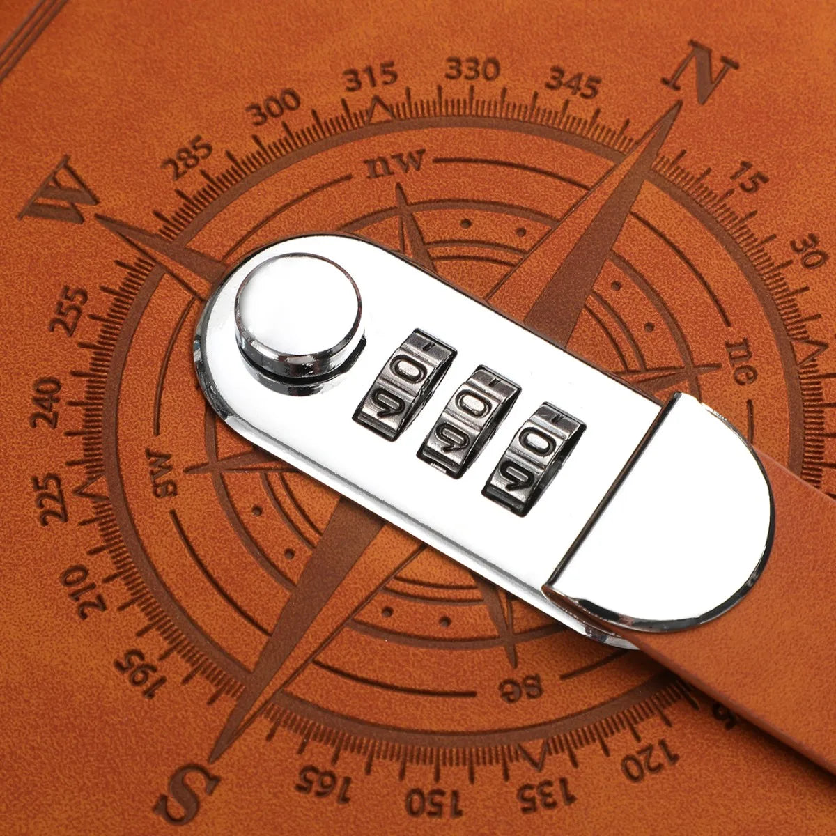 A5 Sperrtagebuch mit Kombinationsschloss und geprägtem Retro-Einband