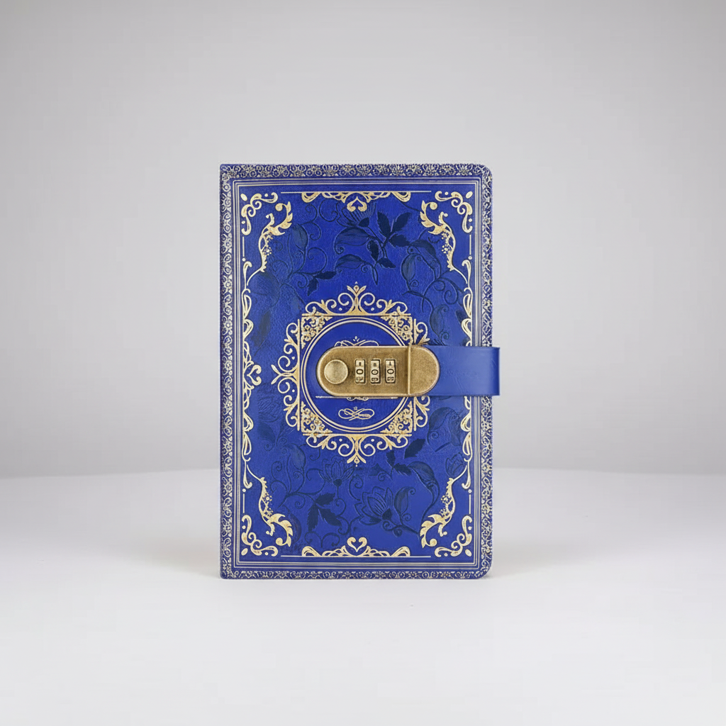 A5 Tagebuch mit Zahlenkombinationsschloss geprägte Vintage-Decke
