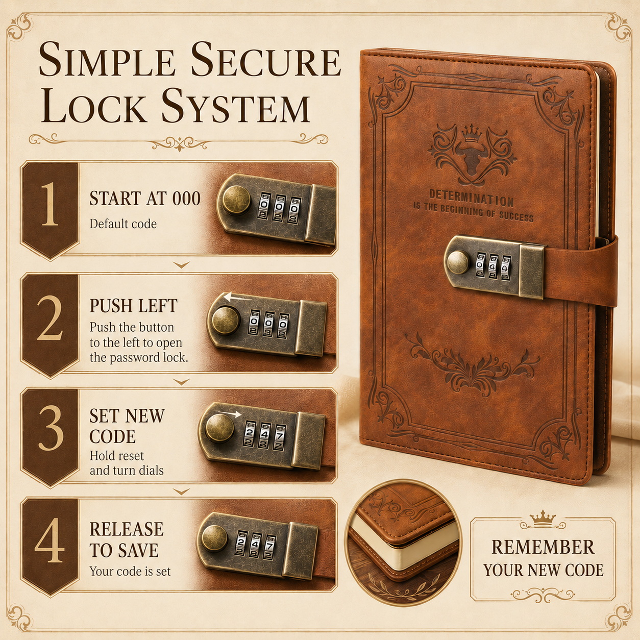 Nordspur | Lockwell Verschliessbares Tagebuch A5