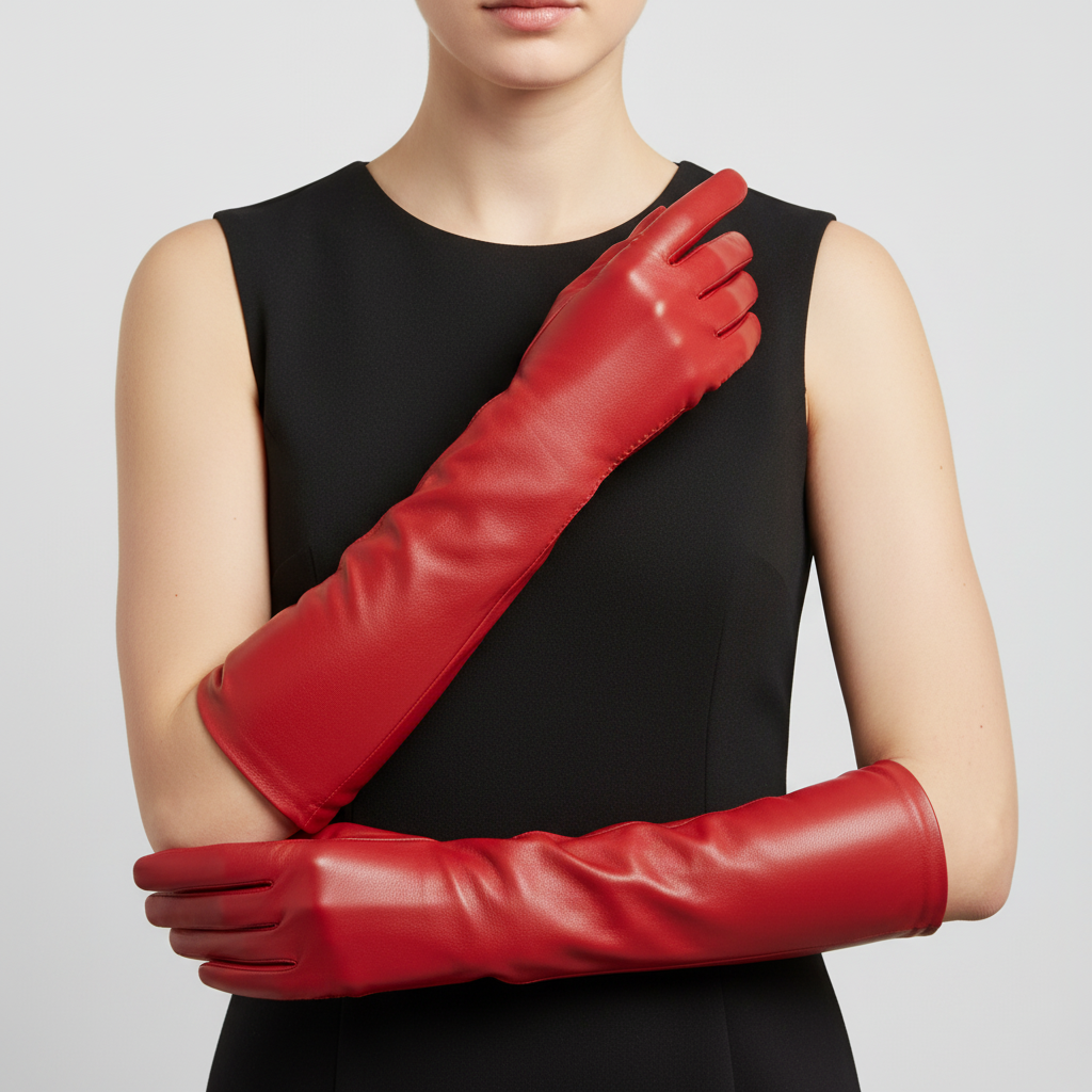 Winterhandschuhe lang Schafsleder elegant warm gefüttert