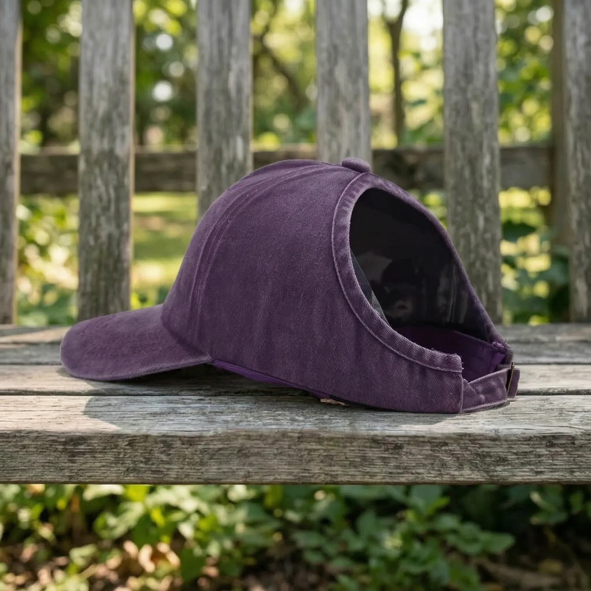Pferdeschwanz-Kappe Retro gewaschenes Schwarz Hochsteckfrisur