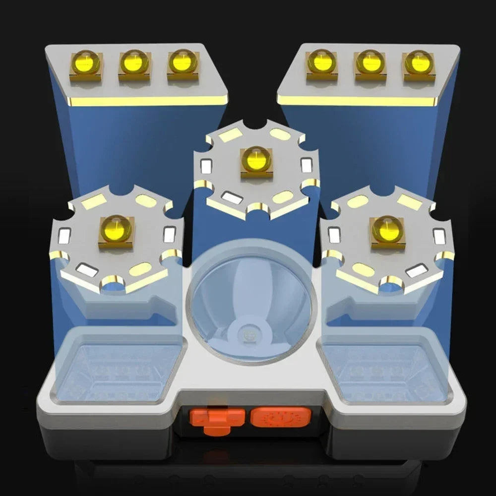 Aufladbare LED-Stirnlampe mit neigbarem Winkel und USB-Laden