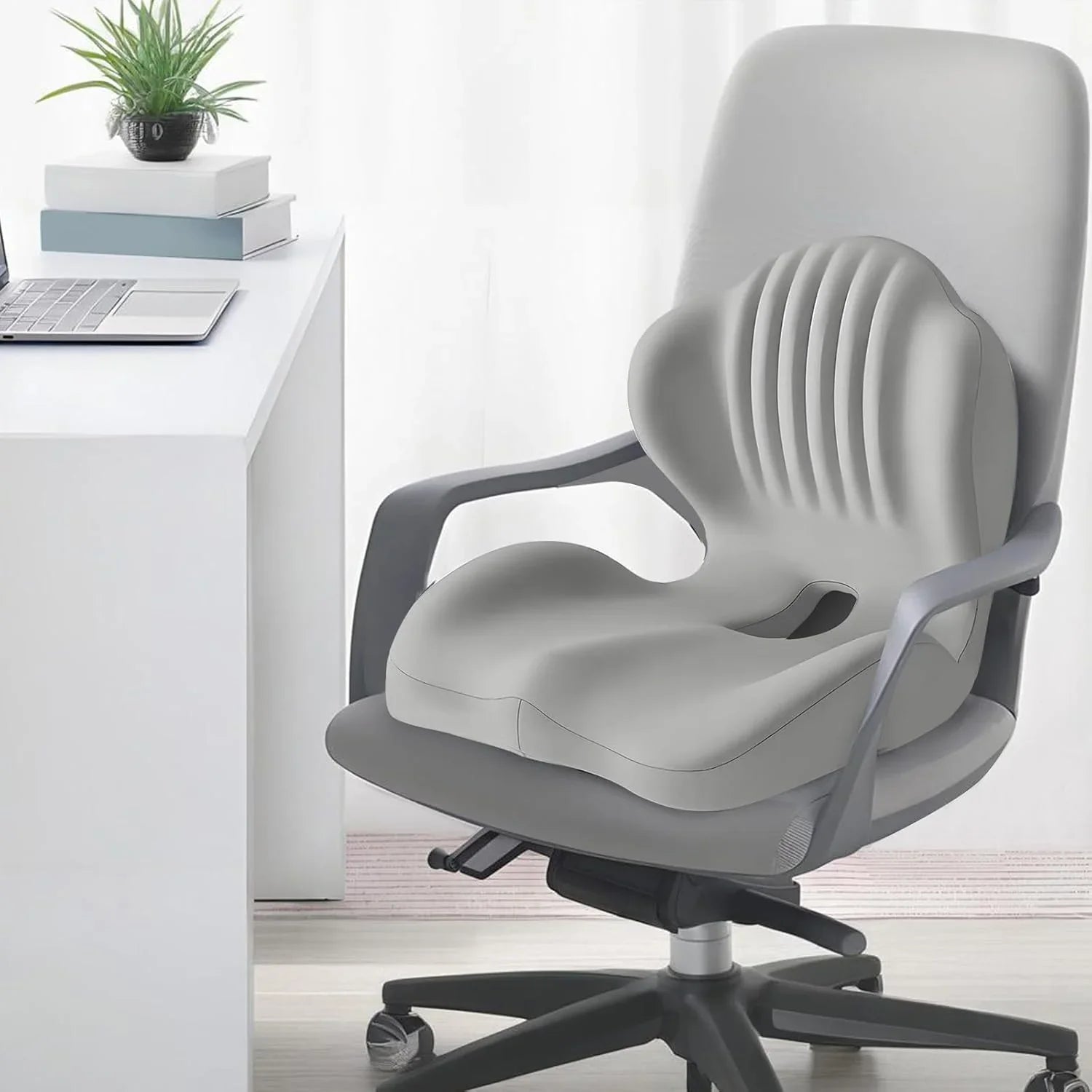 Ergonomisches Sitzkissen mit Rückenlehne rutschfeste Basis