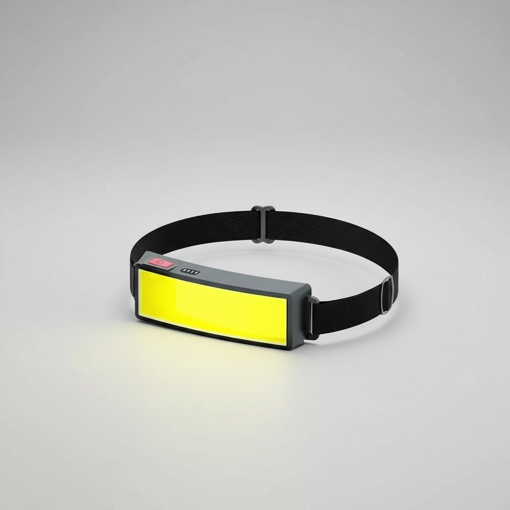 COB-LED-Stirnlampe mit verstellbarem Stirnband und wasserfestem Gehäuse