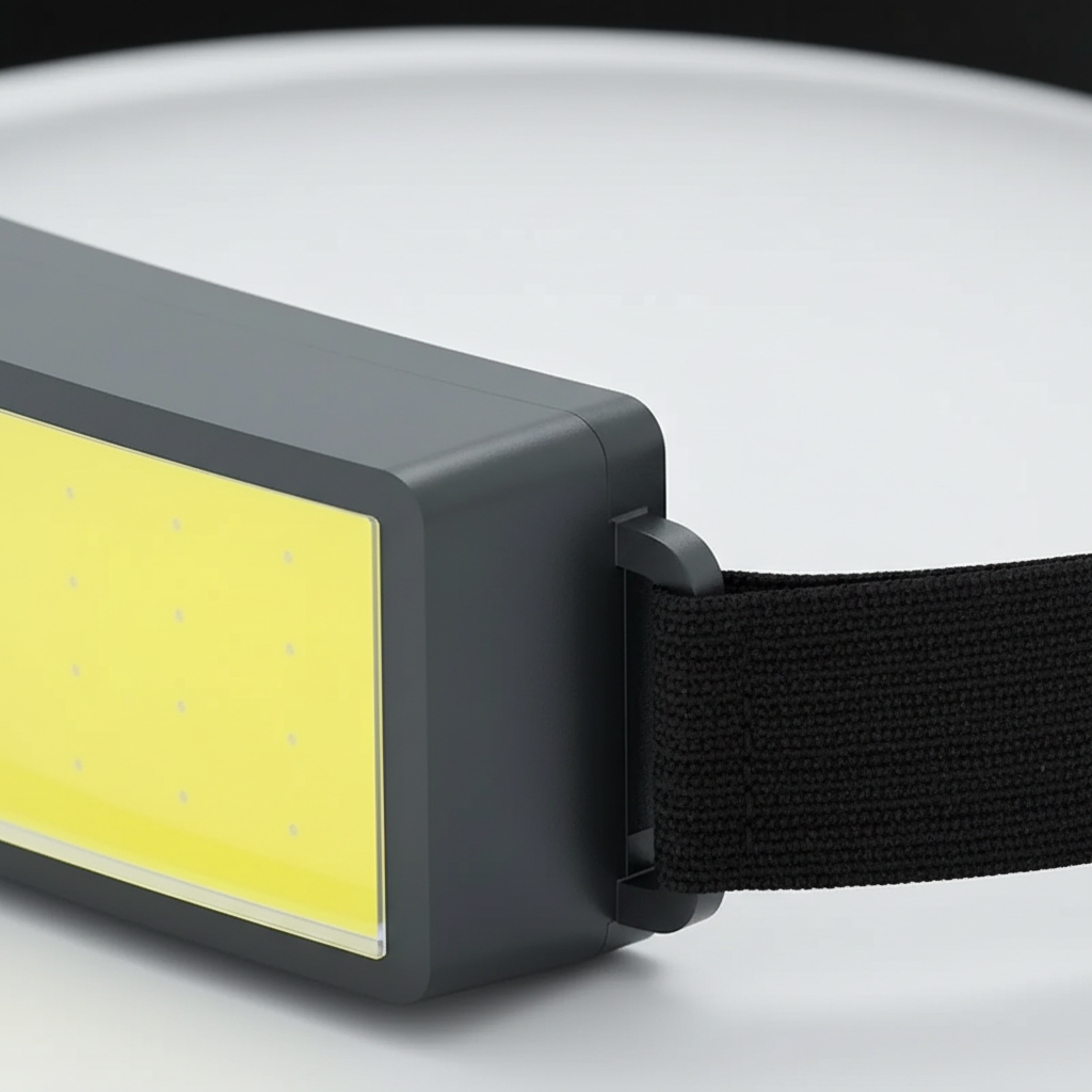 COB-LED-Stirnlampe mit verstellbarem Stirnband und wasserfestem Gehäuse