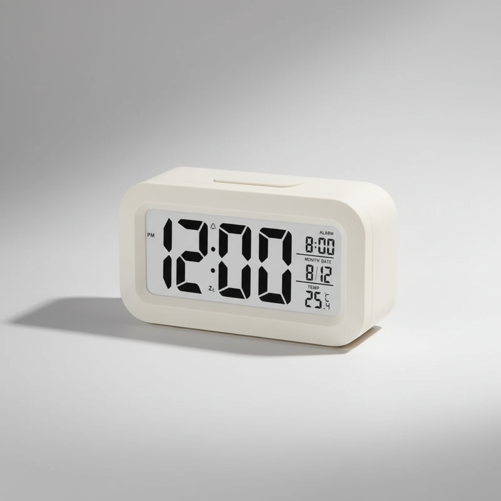 Kompakte LED-Weckuhr mit Temperaturanzeige und großem Display
