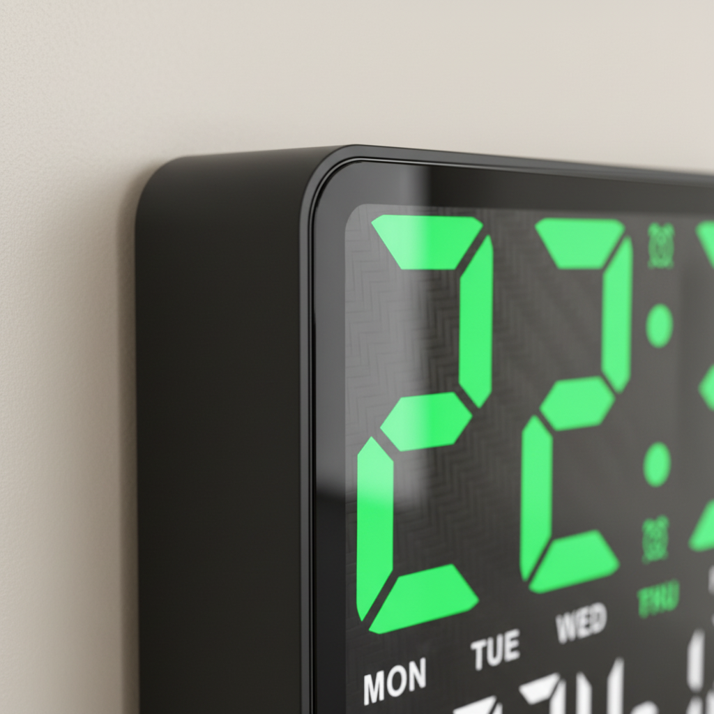 Digitale LED-Wanduhr groß mit Temperaturanzeige und Fernbedienung