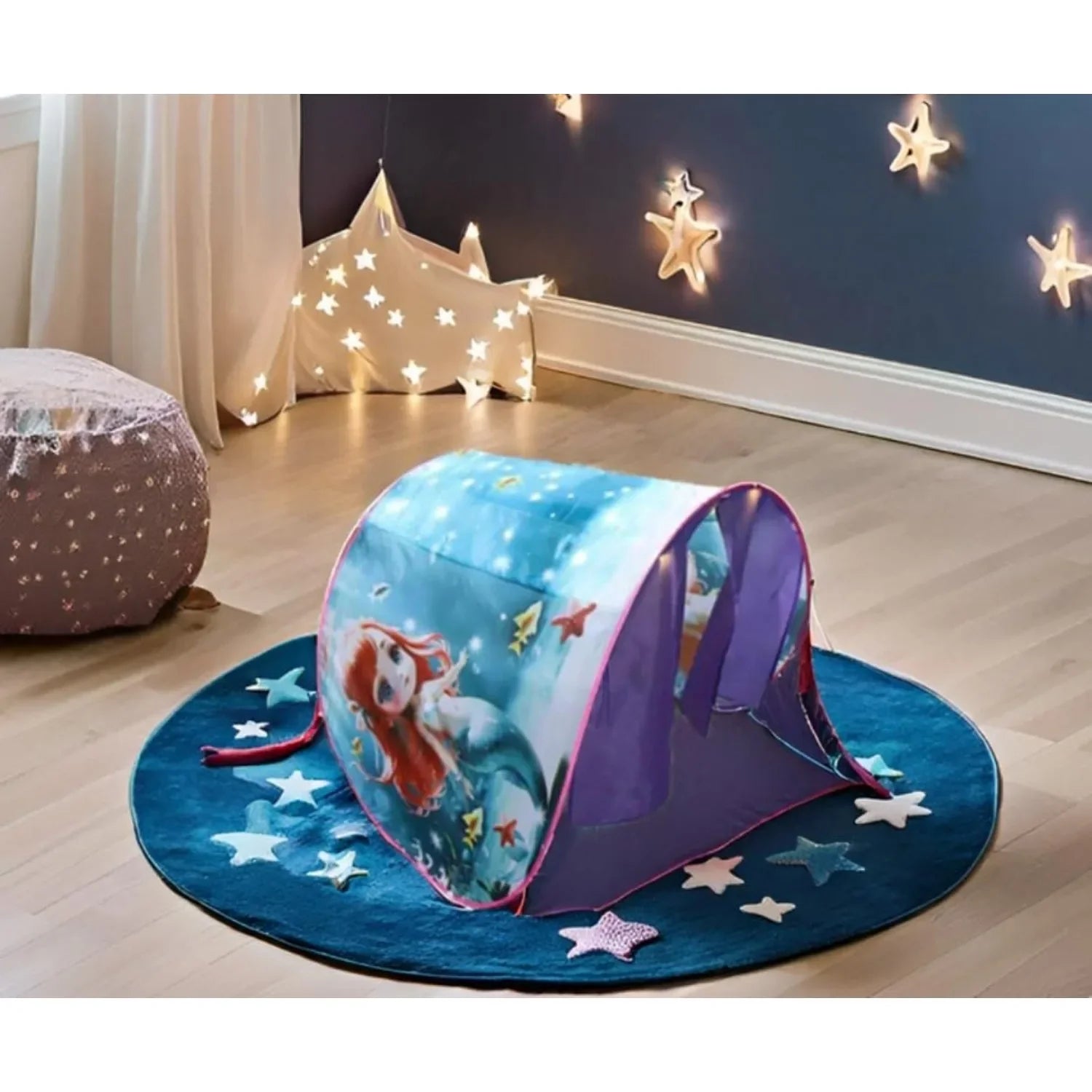Faltbares Betthimmelzelt für Kinder mit Licht und Taschen