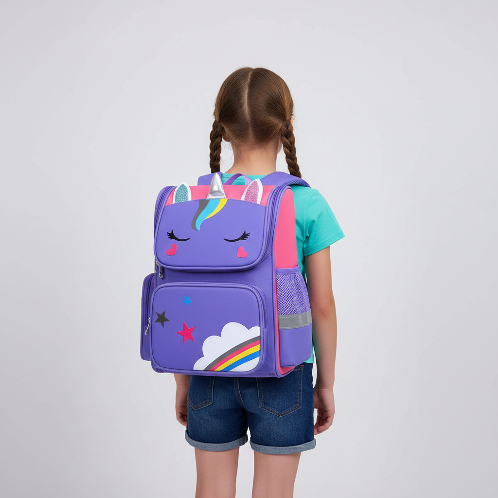 Kinder-Schulrucksack mit Einhorn-Design wasserdicht gepolstert