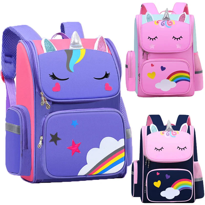 Kinder-Schulrucksack mit Einhorn-Design wasserdicht gepolstert
