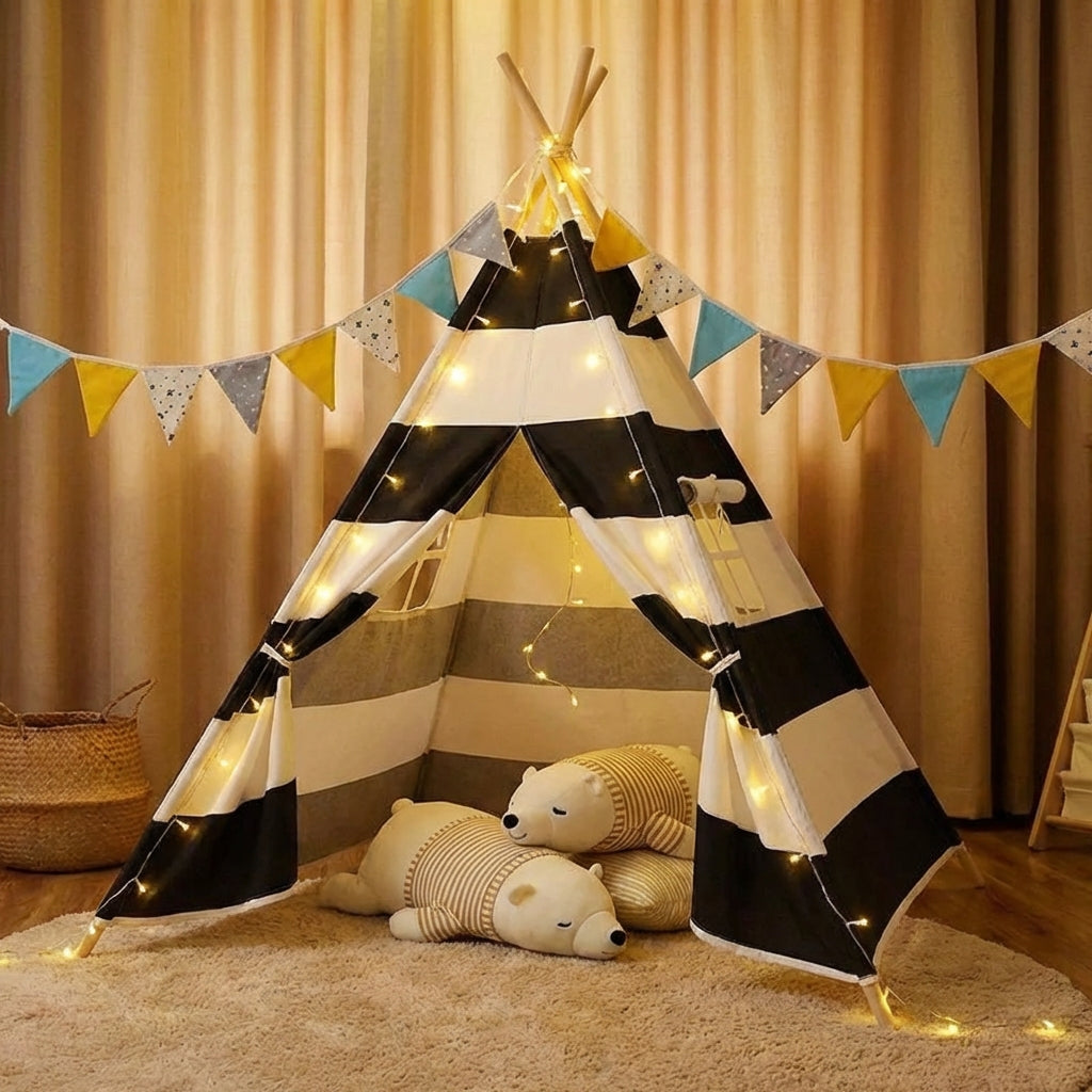 Kinderspielzelt Indoor Tipi für Kinderzimmer mit gepolsterter Matte