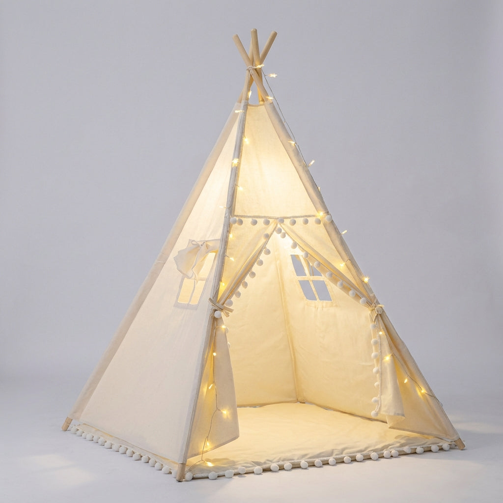 Kinderspielzelt Indoor Tipi für Kinderzimmer mit gepolsterter Matte