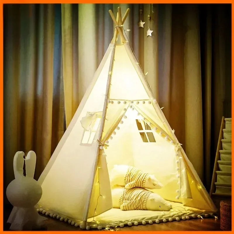 Kinderspielzelt Indoor Tipi für Kinderzimmer mit gepolsterter Matte