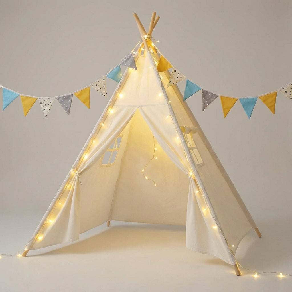 Kinderspielzelt Indoor Tipi für Kinderzimmer mit gepolsterter Matte