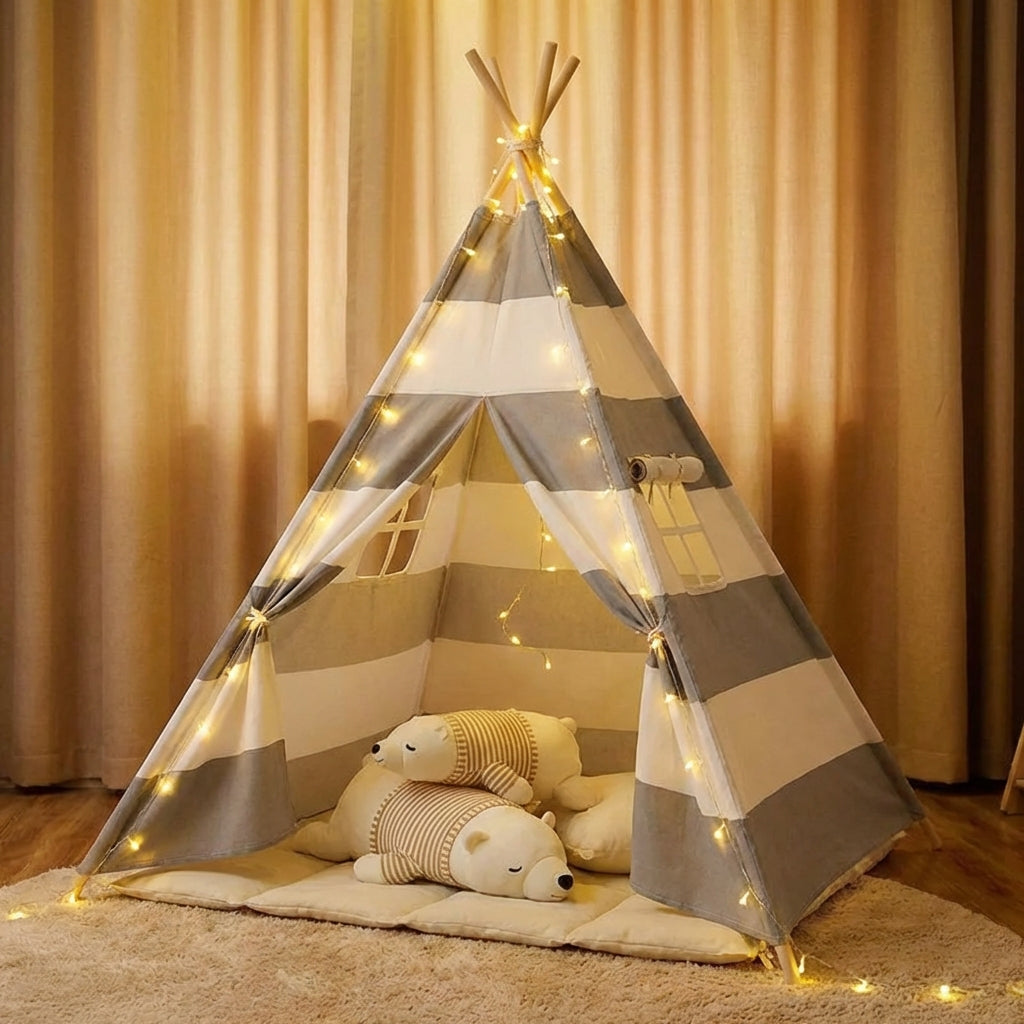 Kinderspielzelt Indoor Tipi für Kinderzimmer mit gepolsterter Matte