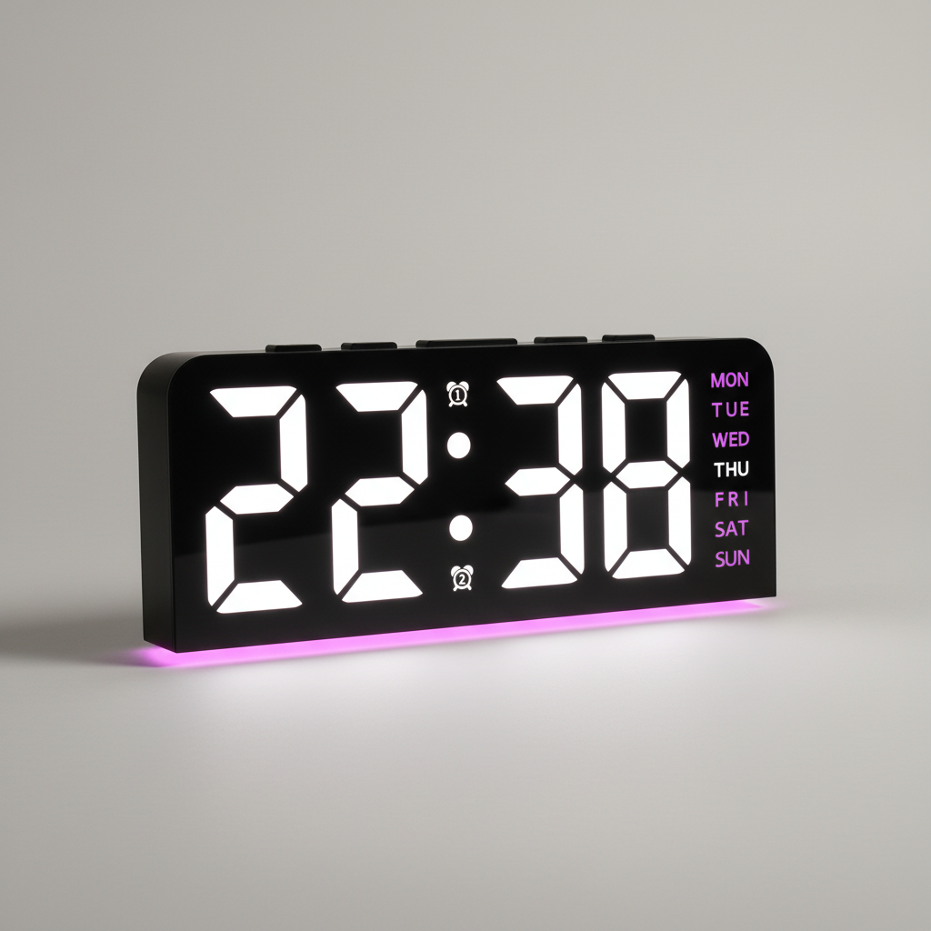 Digitaler LED-Wecker mit Temperaturanzeige und Hintergrundlicht