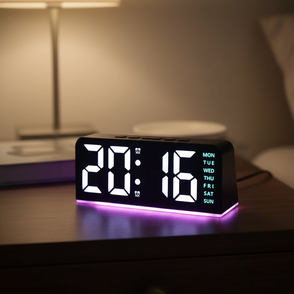 Digitaler LED-Wecker mit Temperaturanzeige und Hintergrundlicht