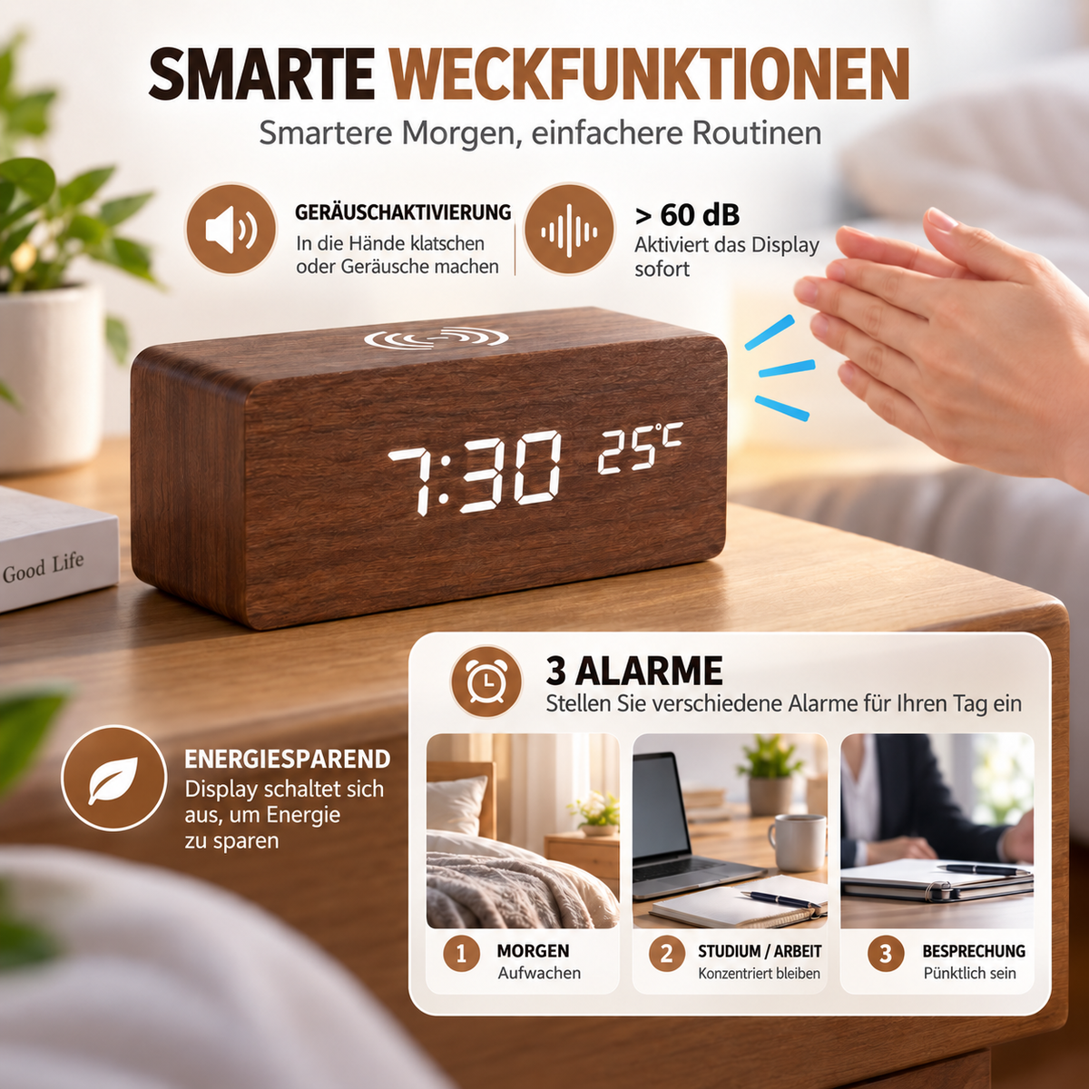 Nordspur | Lumnora Digital LED Holzwecker