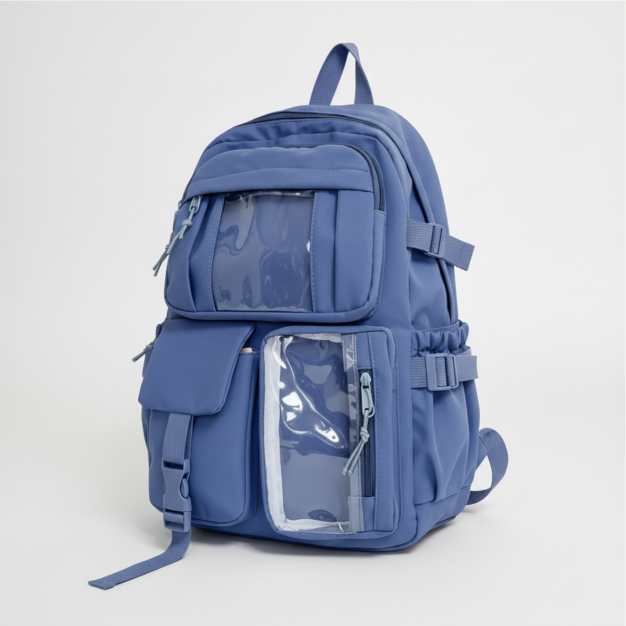 Schulrucksack Nylon leicht mehrere Taschen luftgepolsterte Schultergurte