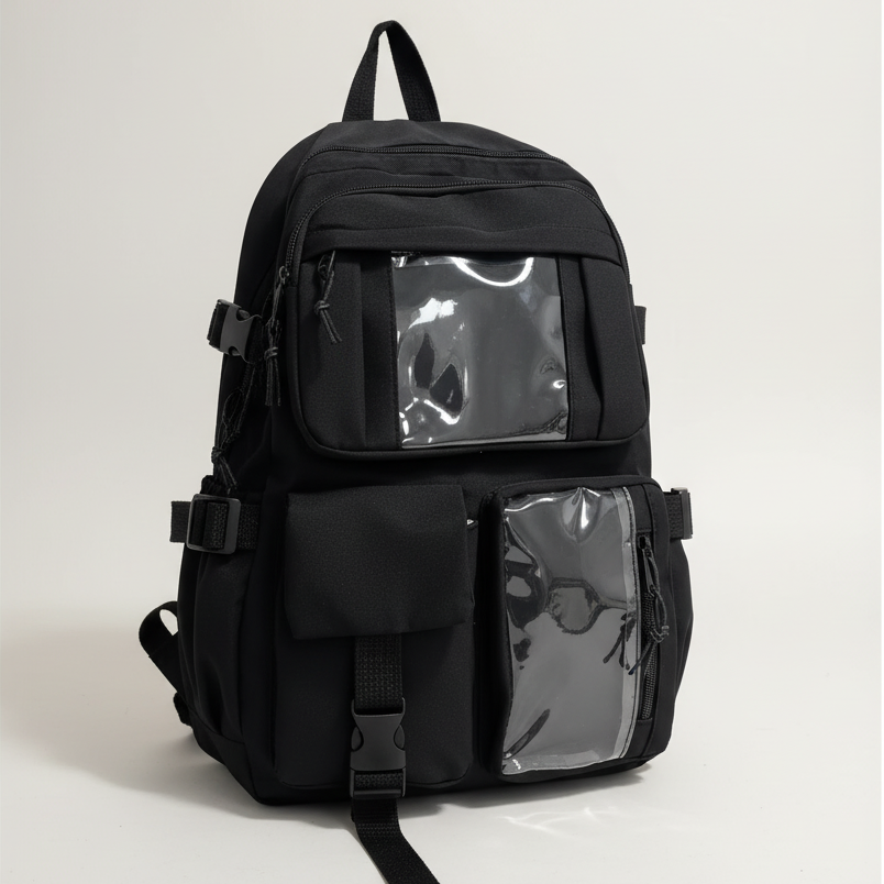 Schulrucksack Nylon leicht mehrere Taschen luftgepolsterte Schultergurte