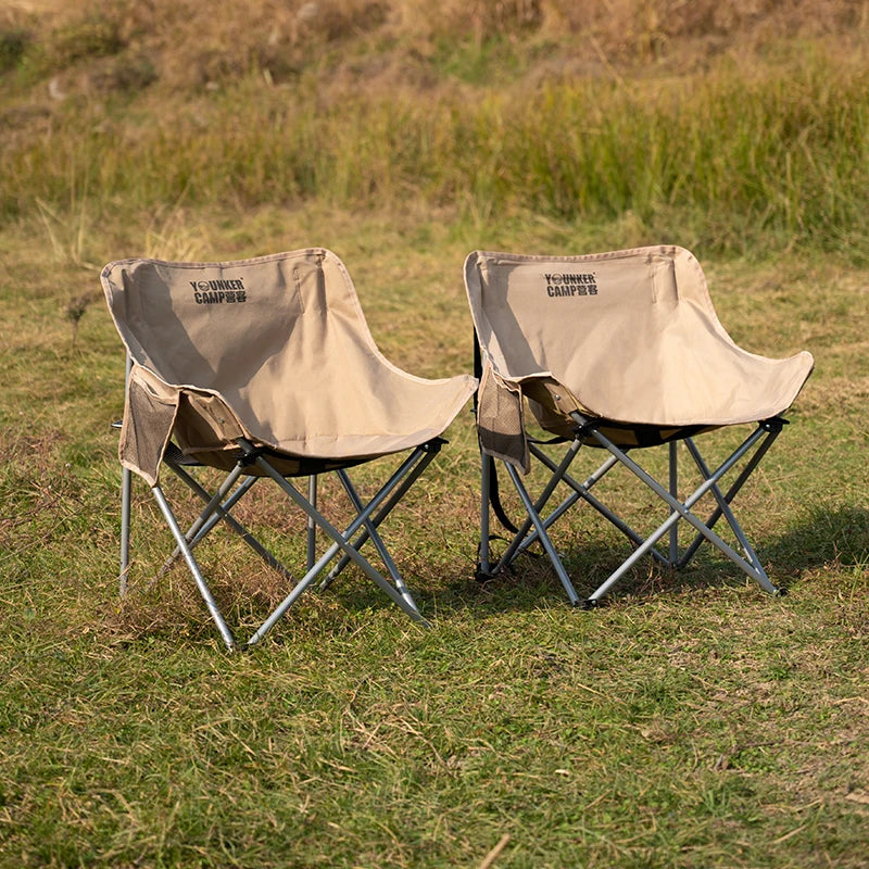 Zusammenklappbarer Campingstuhl eimer-förmig mit Seitentaschen