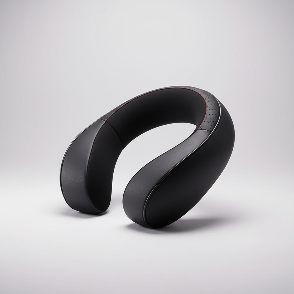 Memory-Foam-Nackenkissen mit Kunstlederbezug ergonomisch geformt