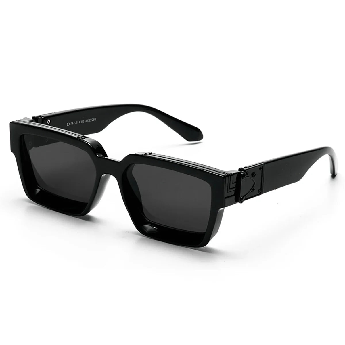 Übergroße quadratische Sonnenbrille mit poliertem Rahmen