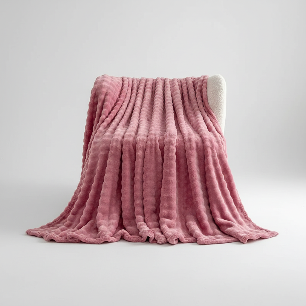 Wurfdecke Sofa ultraweich grau gestreift flauschig Kaninchenfell-Look