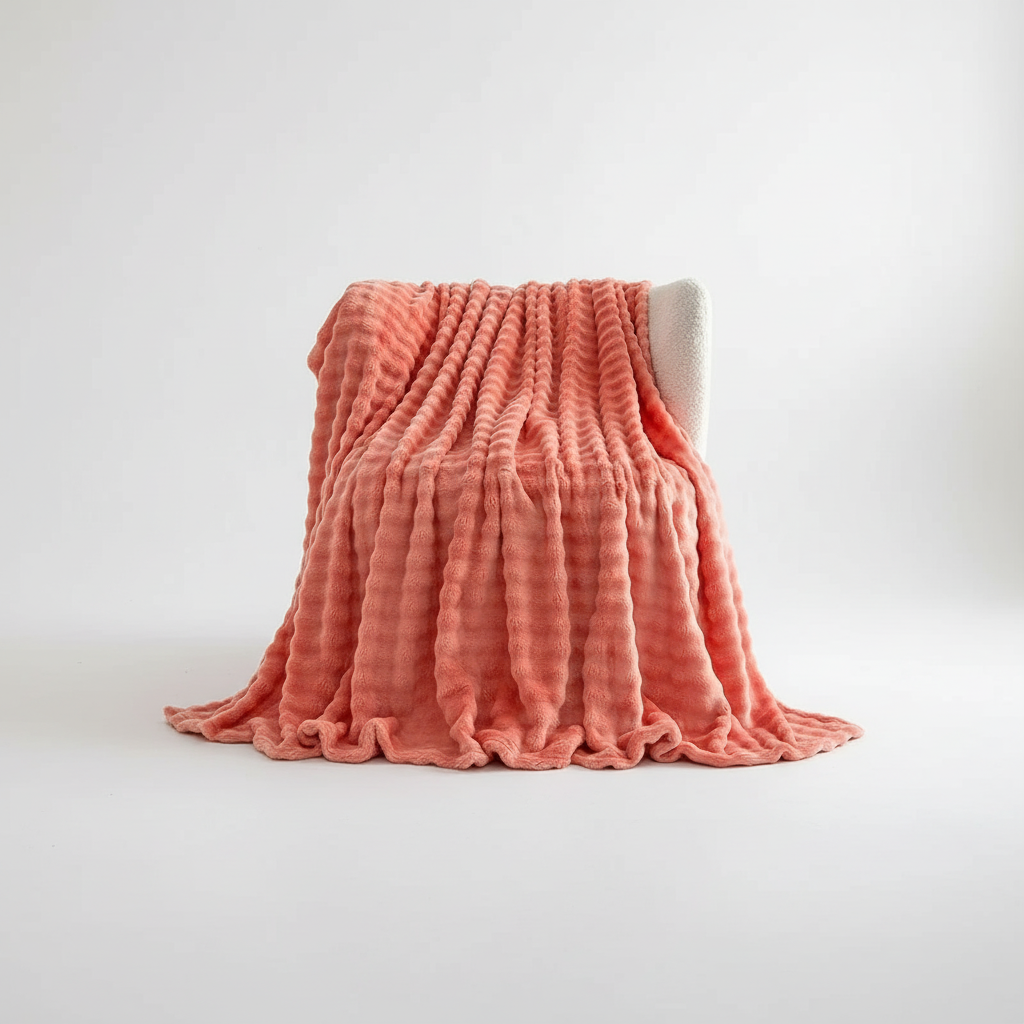 Wurfdecke Sofa ultraweich grau gestreift flauschig Kaninchenfell-Look