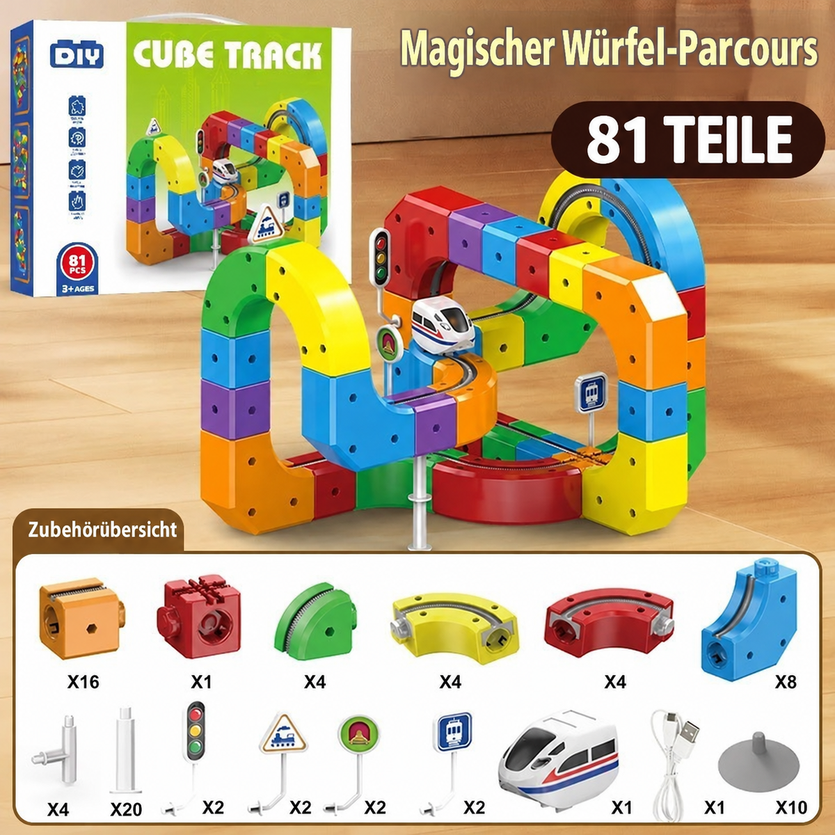Nordspur | Magische Schienen-Würfel-Bahn Kinderspielzeug