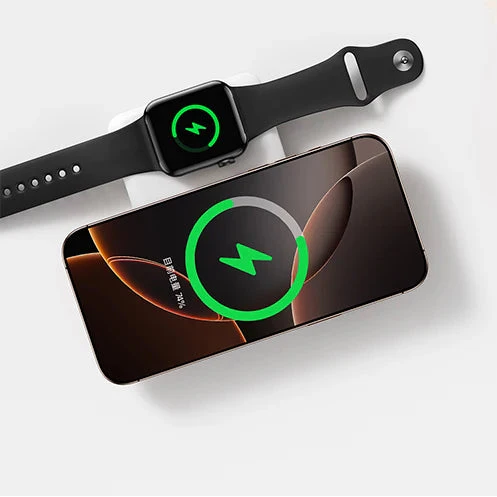 Magnetische Powerbank 10000 mAh USB-C Schnellladung Smartphone Uhr
