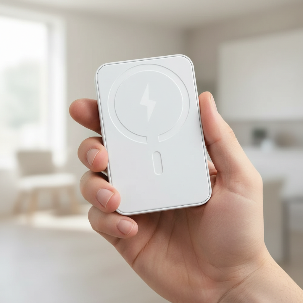 Magnetische Powerbank mit Schnellladefunktion und USB-C Lightning
