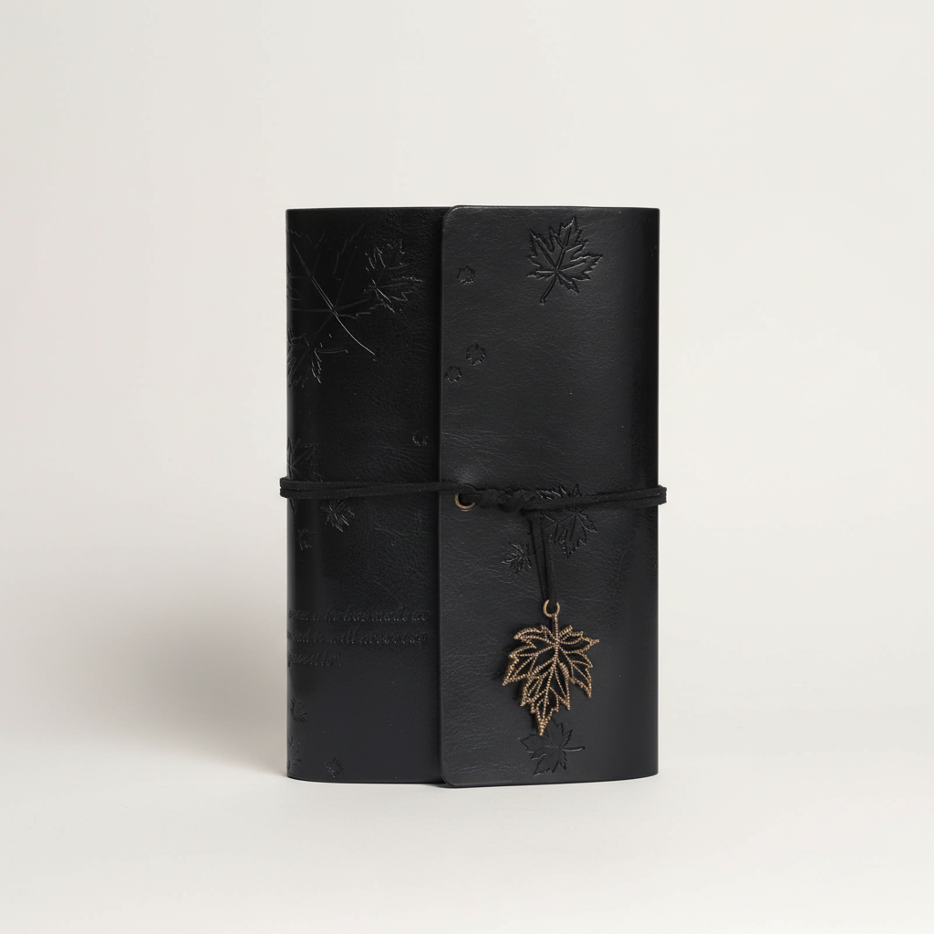 Vintage-Reisetagebuch mit abnehmbarem Spiralbinder und klaren Taschen