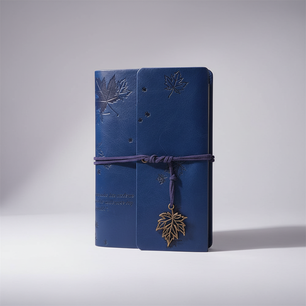 Vintage-Reisetagebuch mit abnehmbarem Spiralbinder und klaren Taschen
