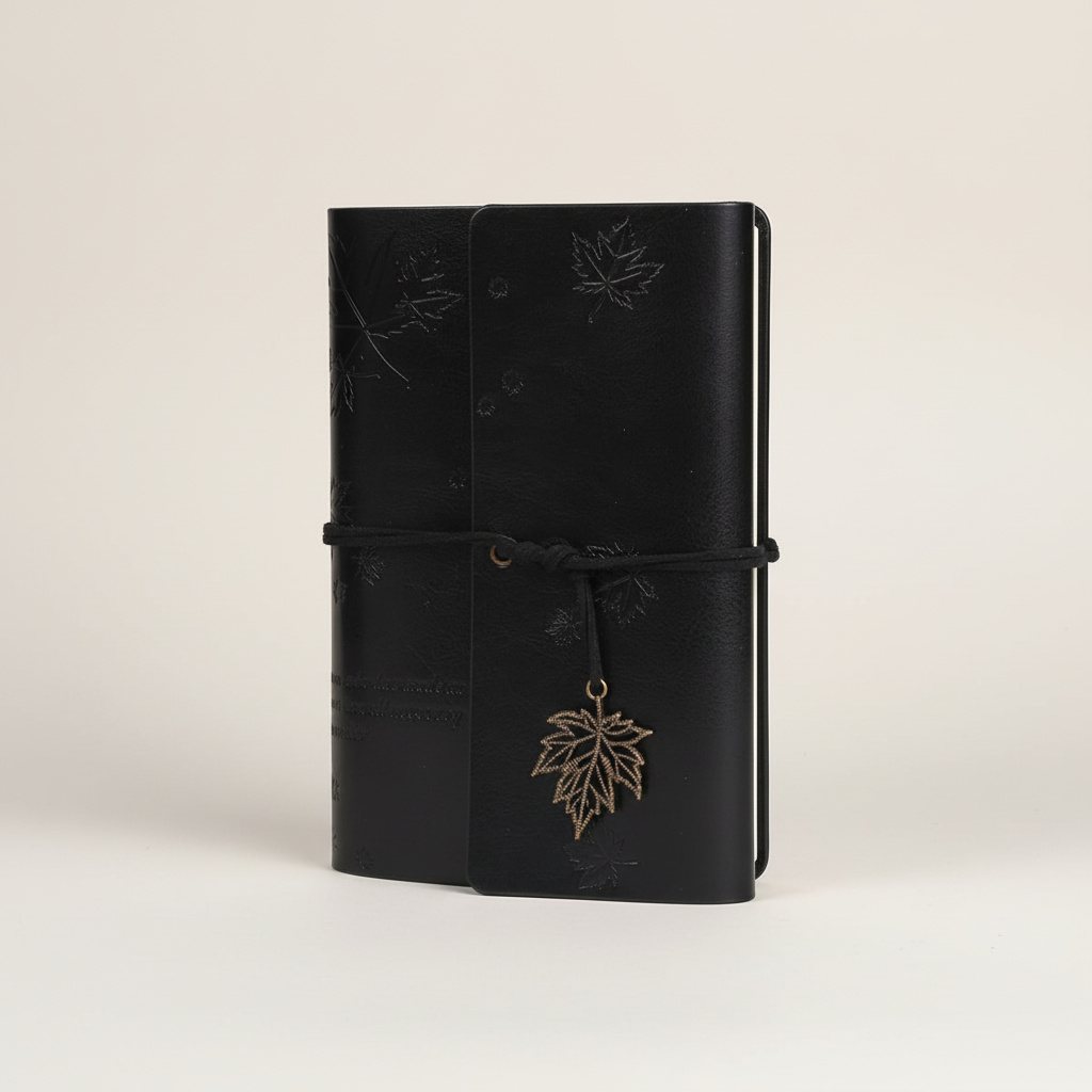 Vintage-Reisetagebuch mit abnehmbarem Spiralbinder und klaren Taschen