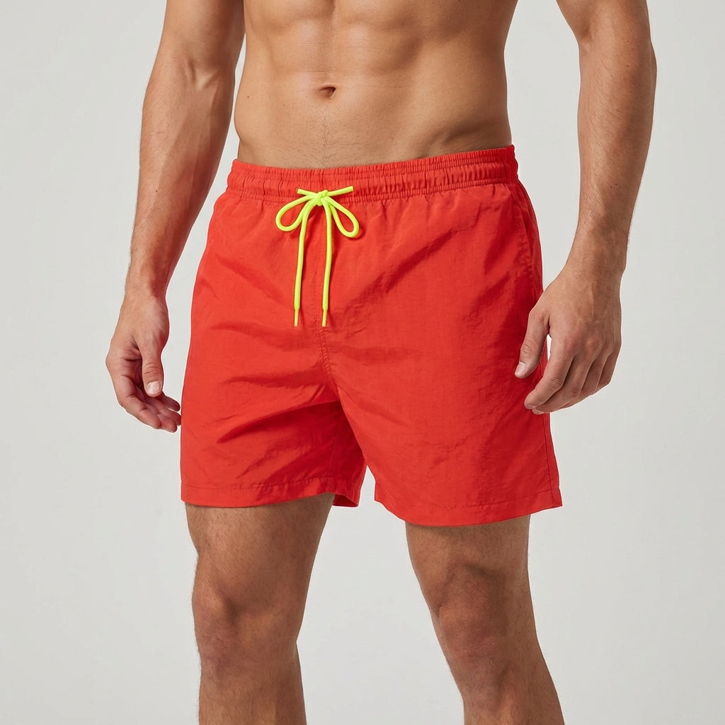 Herren-Badeshorts schnelltrocknend verstellbarer Bund praktische Taschen